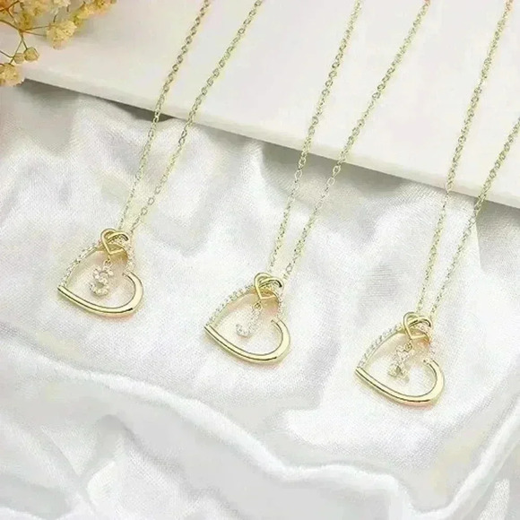 Heart Initial Necklaces14K Real Gold Filled Heart Initial - Picture 6 of 6
